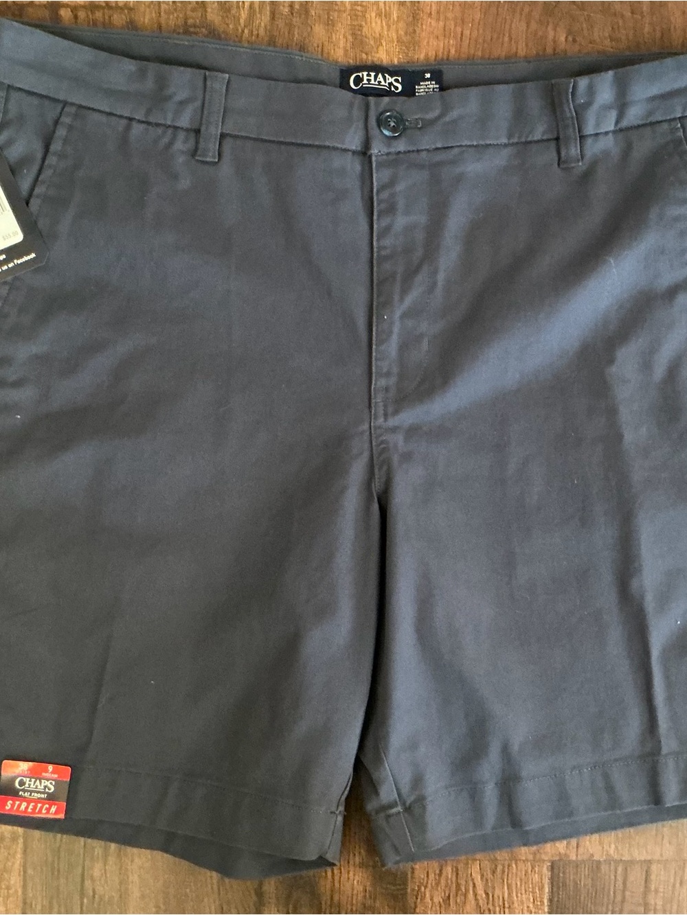 Chaps Kenton Men’s Stretch Chino Shorts Size 38 Blue 9” Inseam NWT